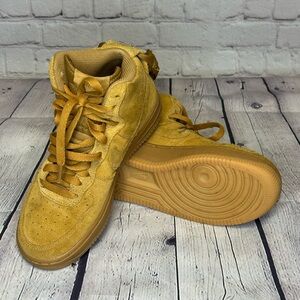 High-Top Suede Sneakers in Wheat